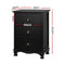 3 Drawers Vintage Bedside Table - Black