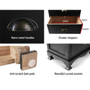 3 Drawers Vintage Bedside Table - Black