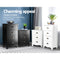 3 Drawers Vintage Bedside Table - Black
