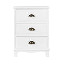3 Drawers Vintage Bedside Table - White