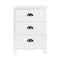 3 Drawers Vintage Bedside Table - White