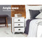 3 Drawers Vintage Bedside Table - White