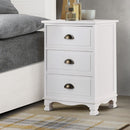 3 Drawers Vintage Bedside Table - White