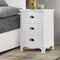 3 Drawers Vintage Bedside Table - White