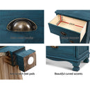 3 Drawer Vintage Bedside Table - Blue