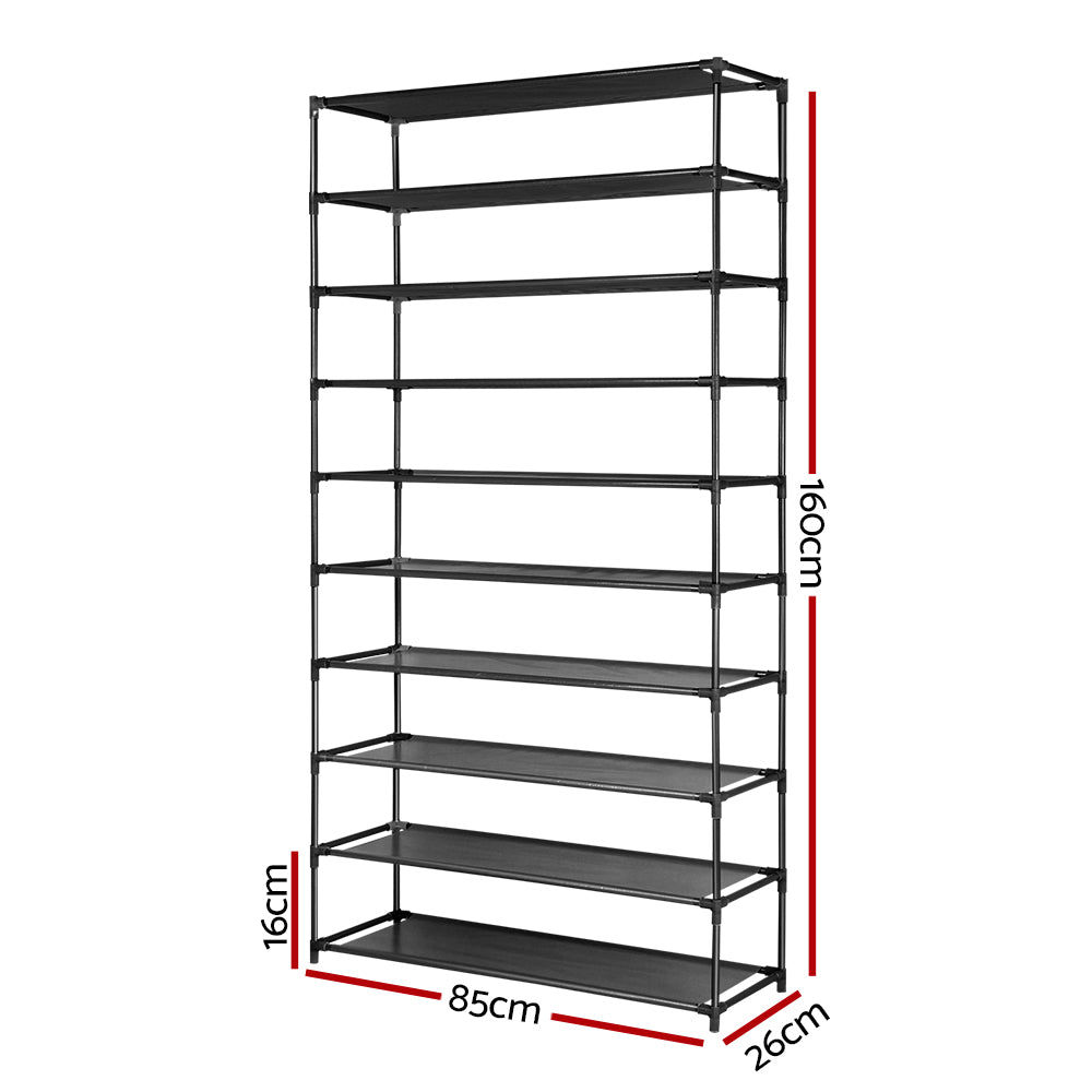 Stackwell Shoe Rack – Black – 10 Tier