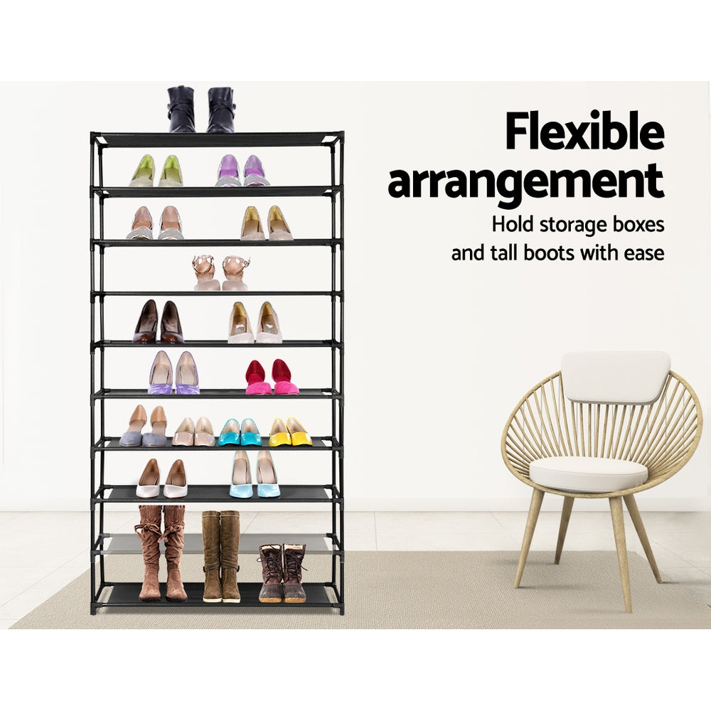 Stackwell Shoe Rack – Black – 10 Tier