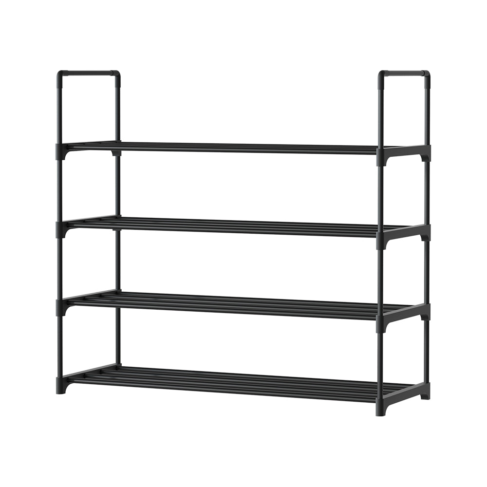 Modular Stackable Shoe Rack – Black – 4 Tier