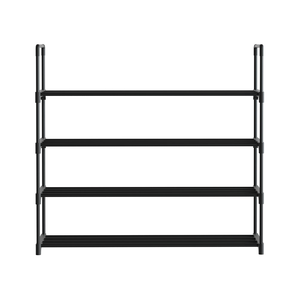 Modular Stackable Shoe Rack – Black – 4 Tier