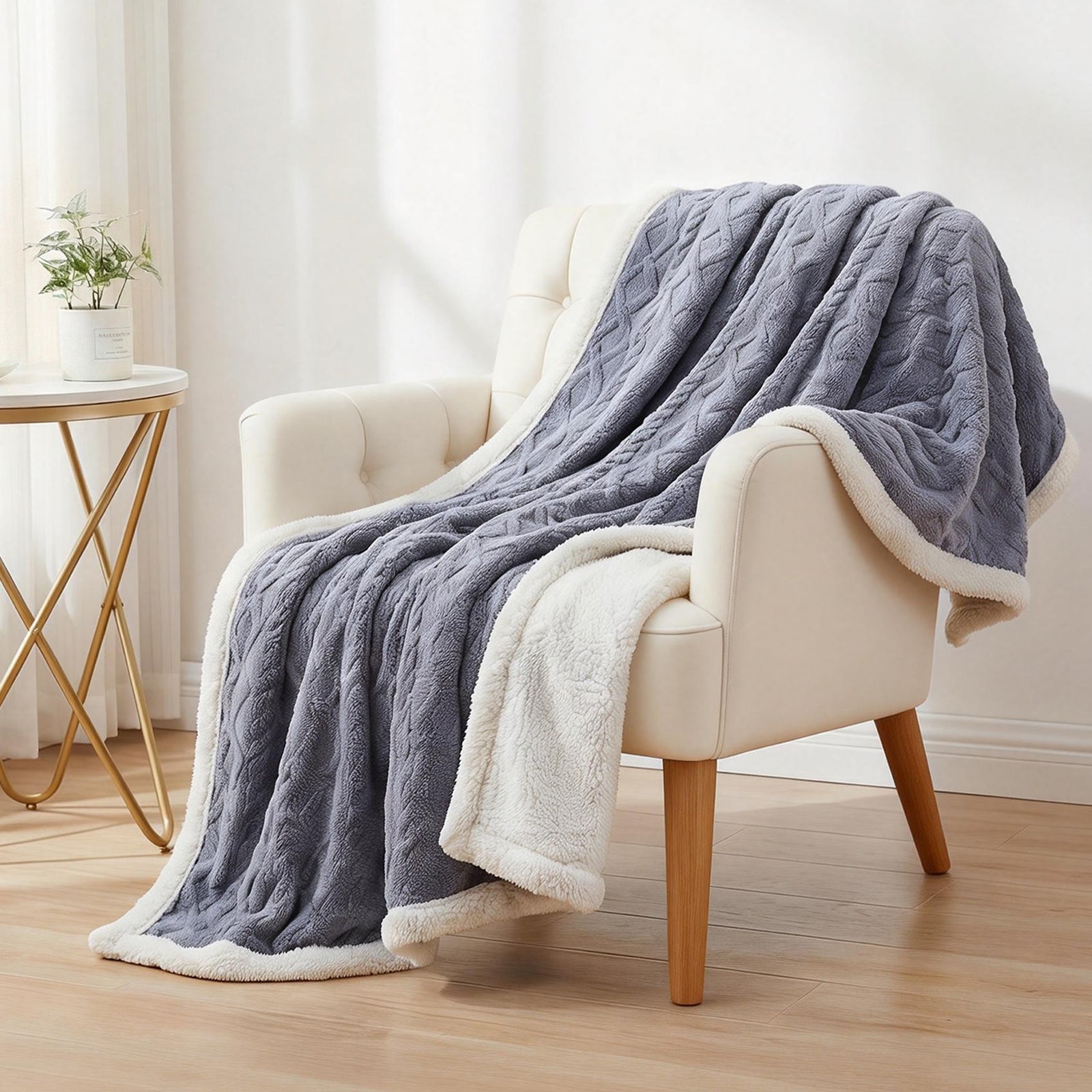 Giselle Throw Blanket - Sided Fleece Lightweight For Sofa Couch Bed Queen – Double