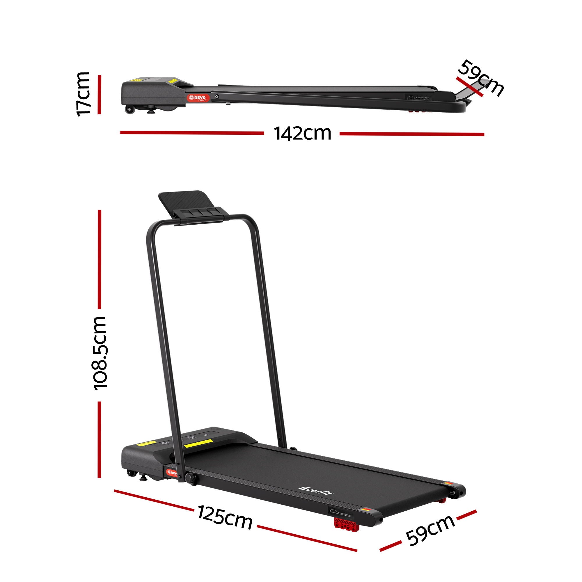 Alderon Electric Walking Pad – Black – 380 mm