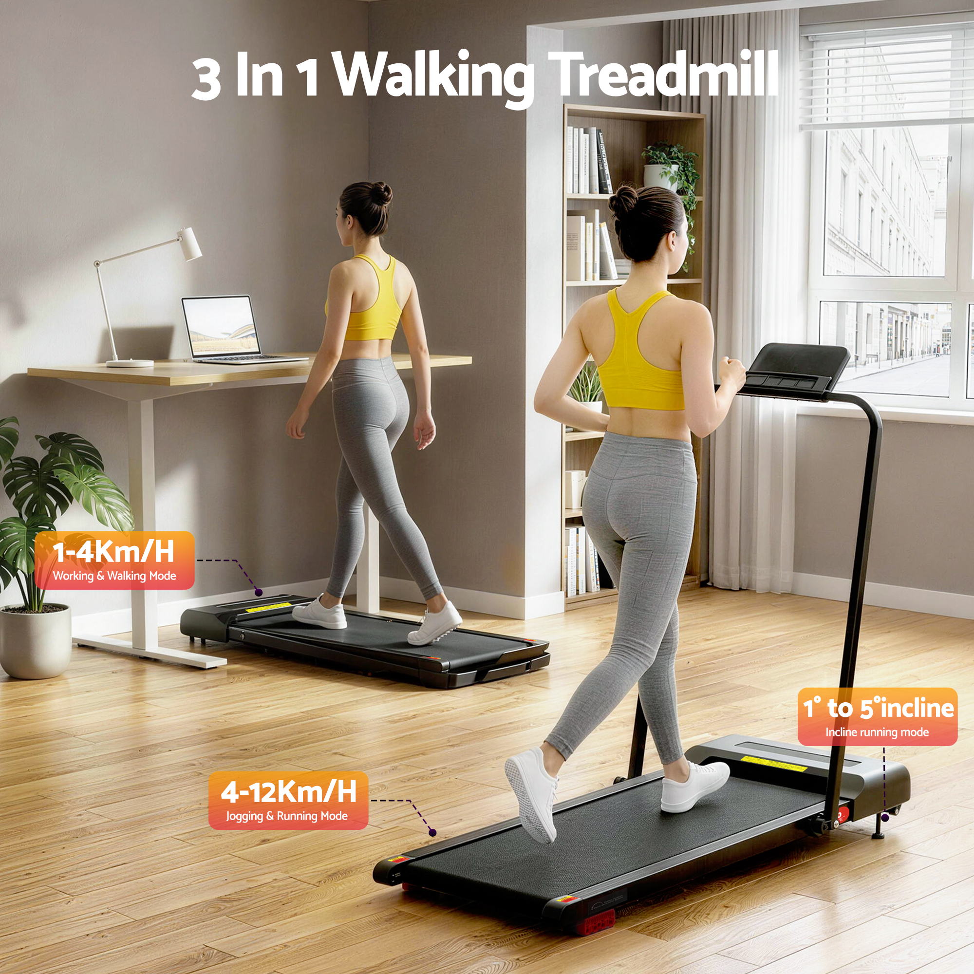 Alderon Electric Walking Pad – Black – 380 mm