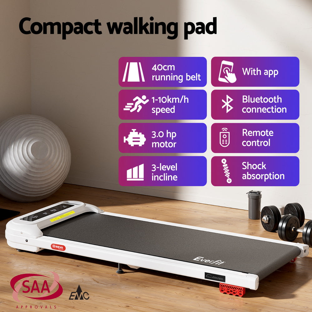 Carson Electric Walking Pad – White – Under Desk