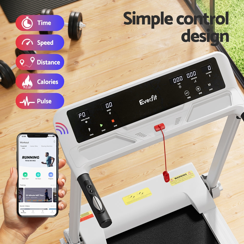 Nara Electric Foldable Treadmill – White – 45 cm