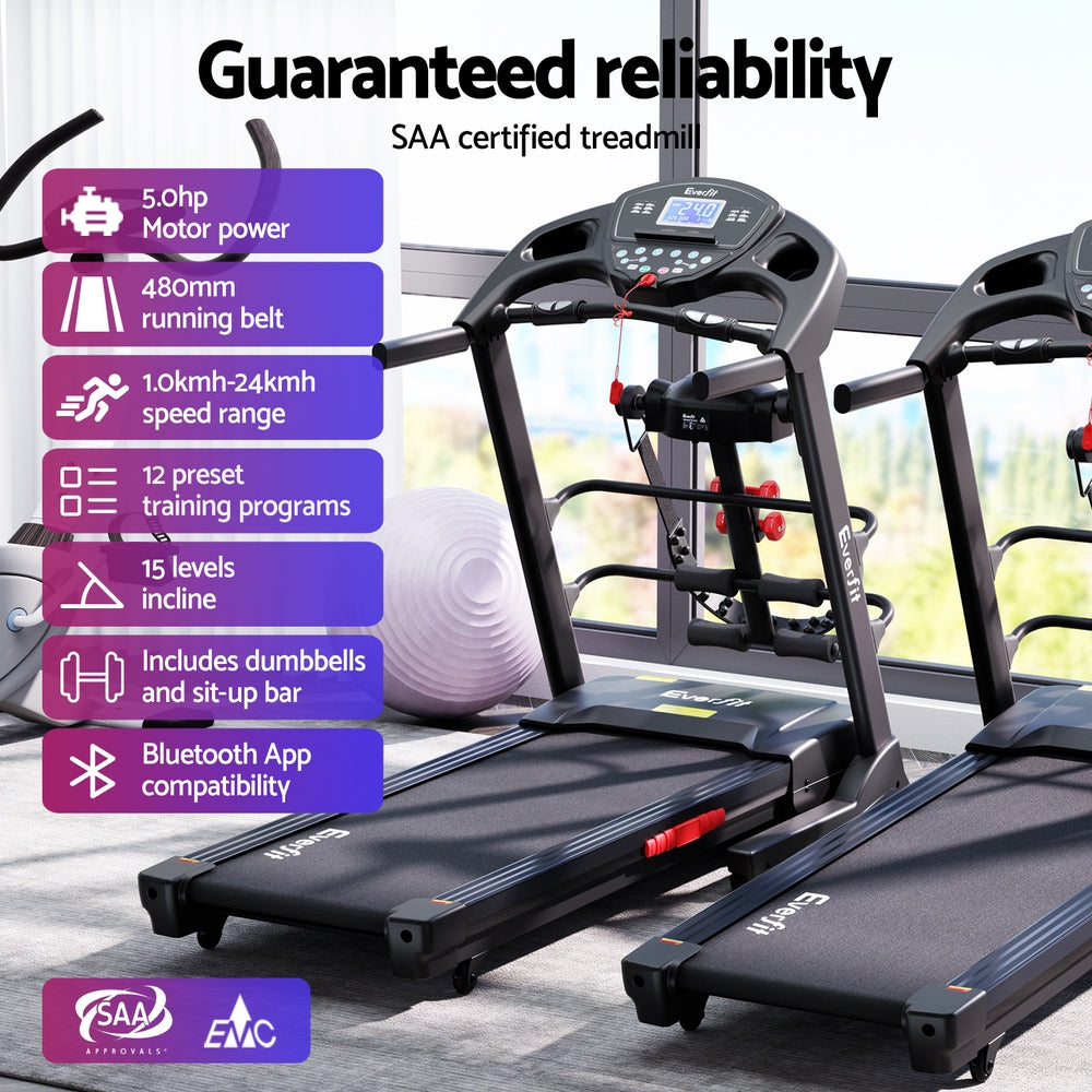 Marston Electric Treadmill with Massager – Black – 48 cm