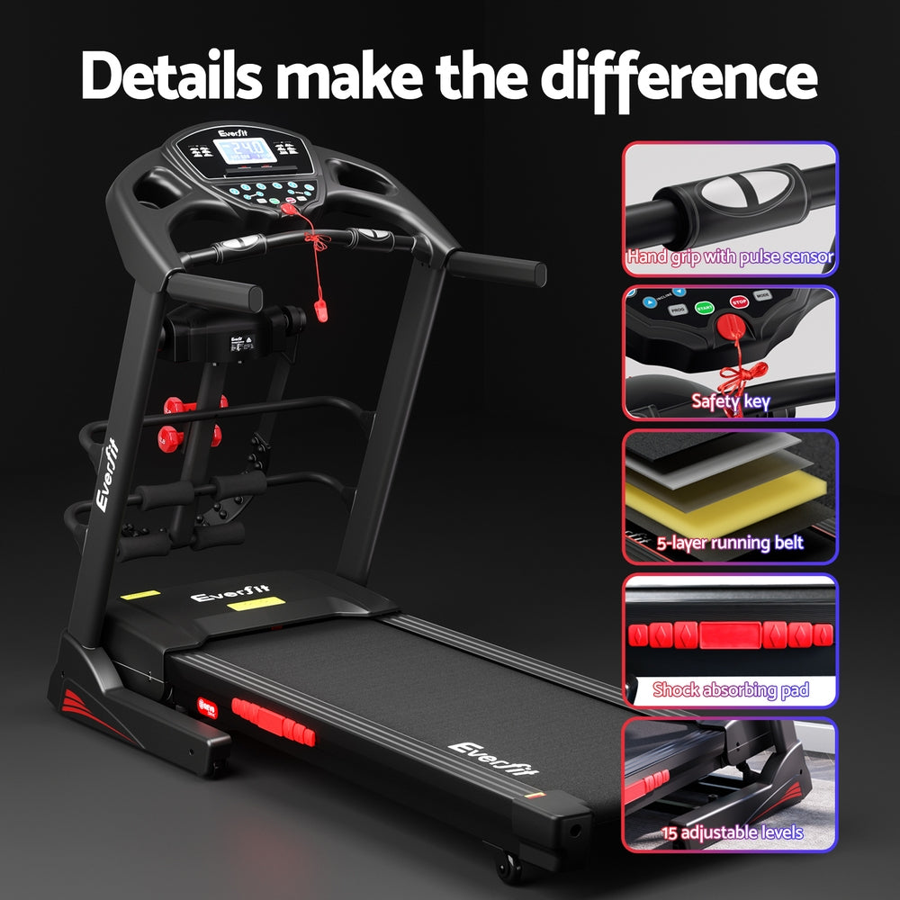 Marston Electric Treadmill with Massager – Black – 48 cm