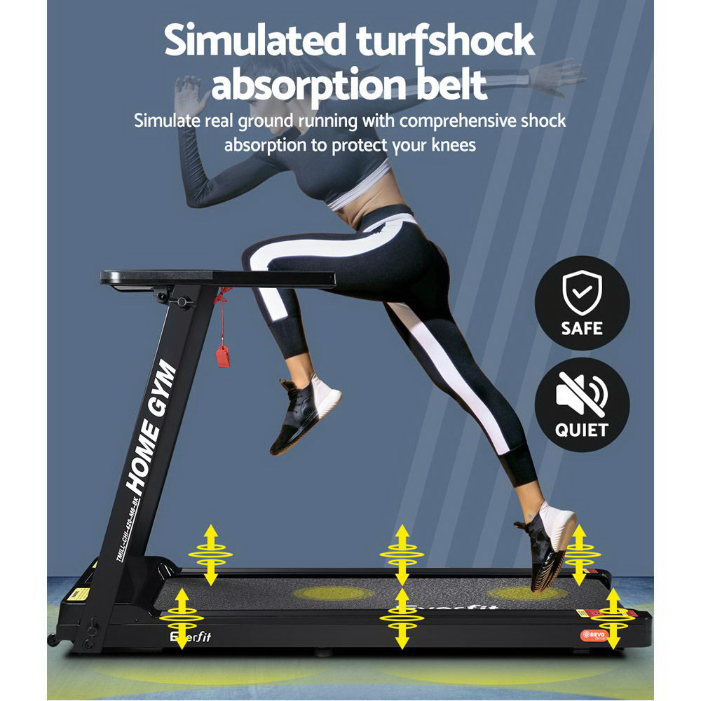 Milano Foldable Electric Treadmill – Black – 42 cm Belt