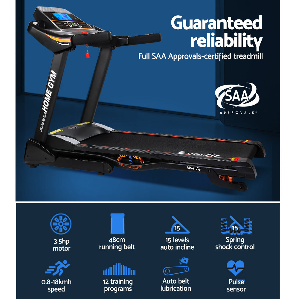 Hudson Electric Treadmill – Black – Auto Incline