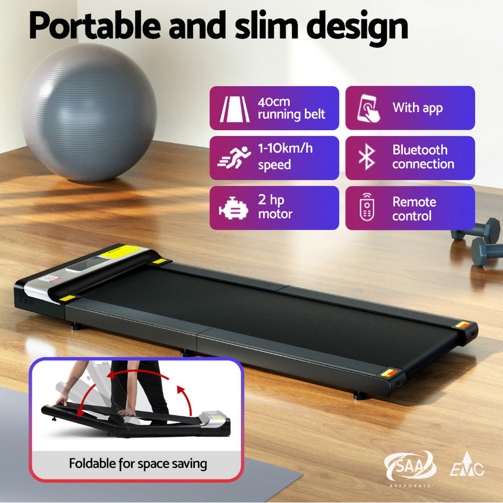 Valdris Electric Walking Pad Under Desk – Black – 400mm