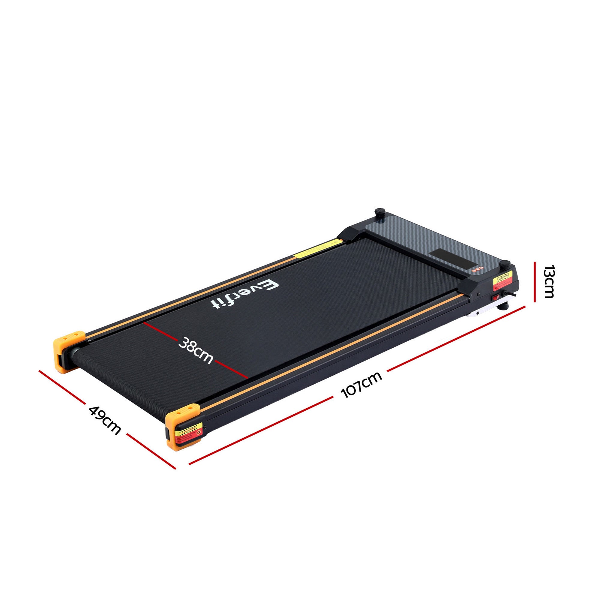 Cove Walking Pad Treadmill with Massage Function – Black – 380mm