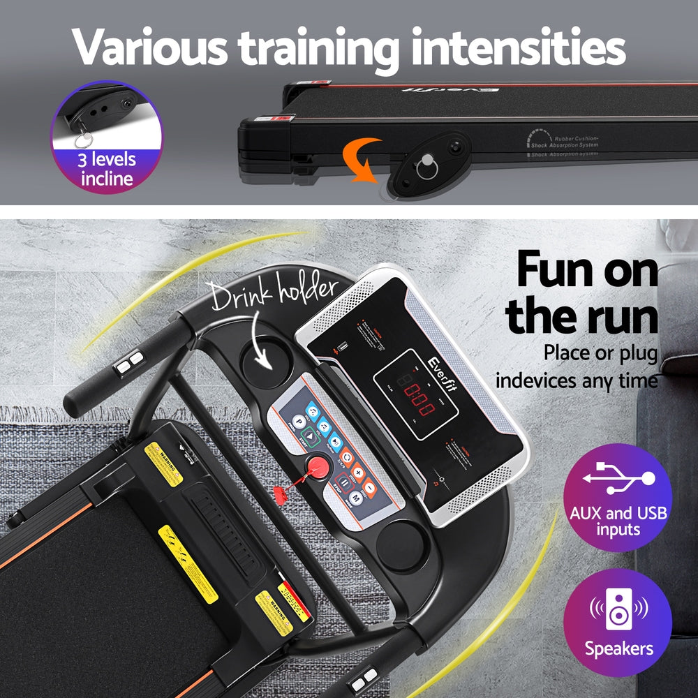 Titan Electric Treadmill – Black – 40 cm Belt Compact
