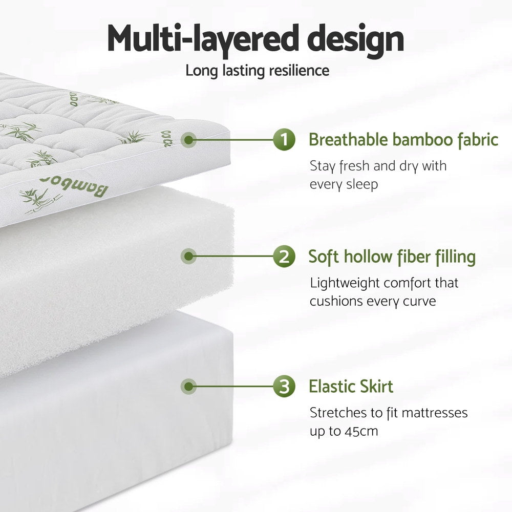 Restwell Mattress Topper – White – Double