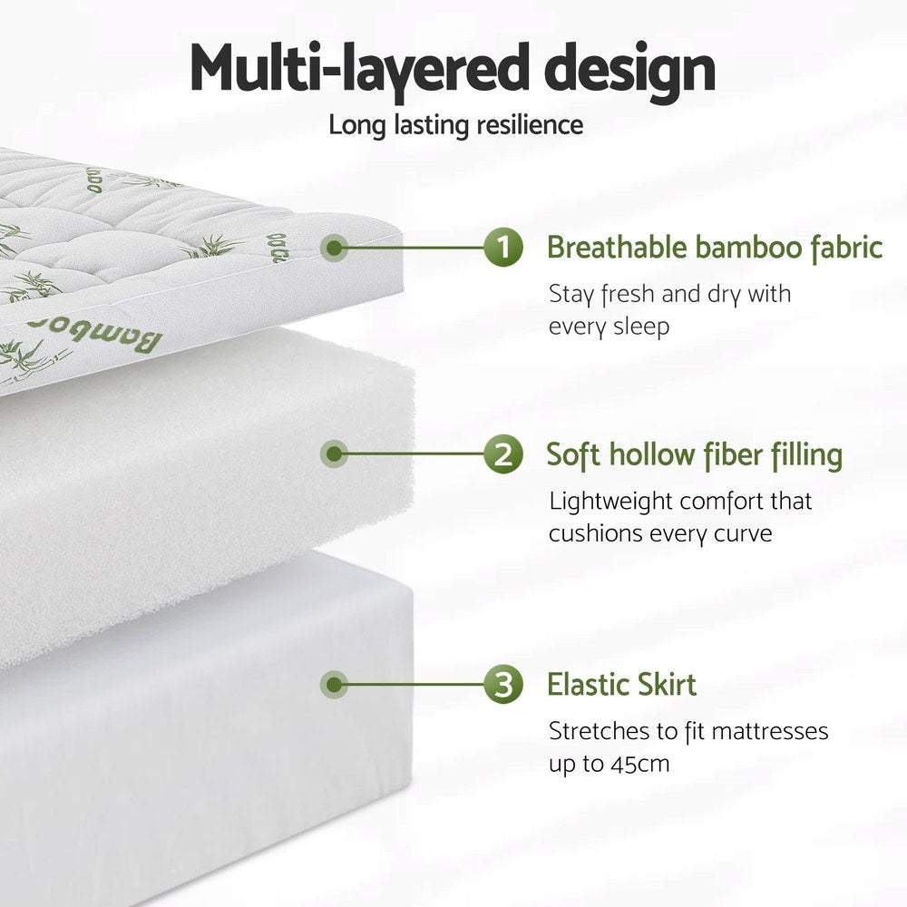 Nightfall Mattress Topper – White – King Single