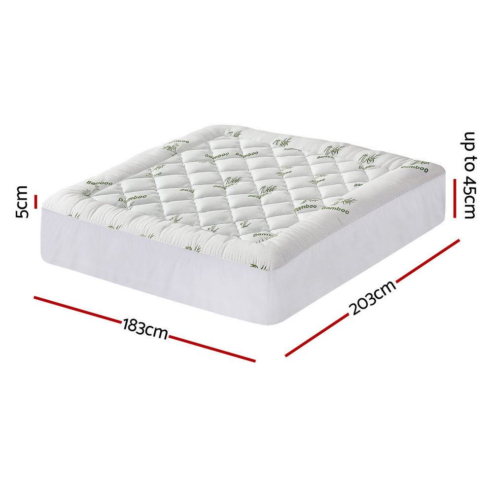 Meridia Bamboo Mattress Topper – White – King