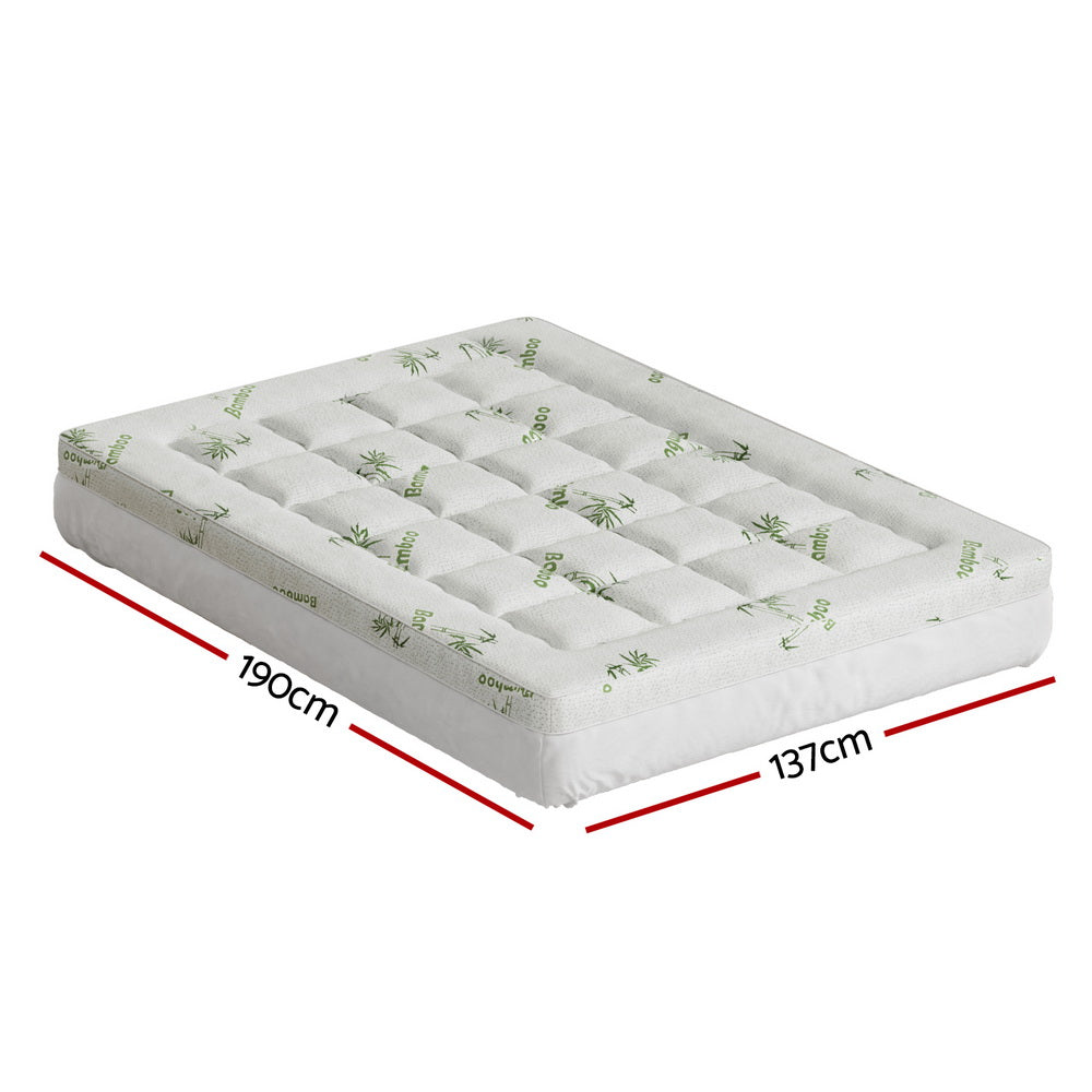 Halston Bamboo Mattress Topper – White – Double