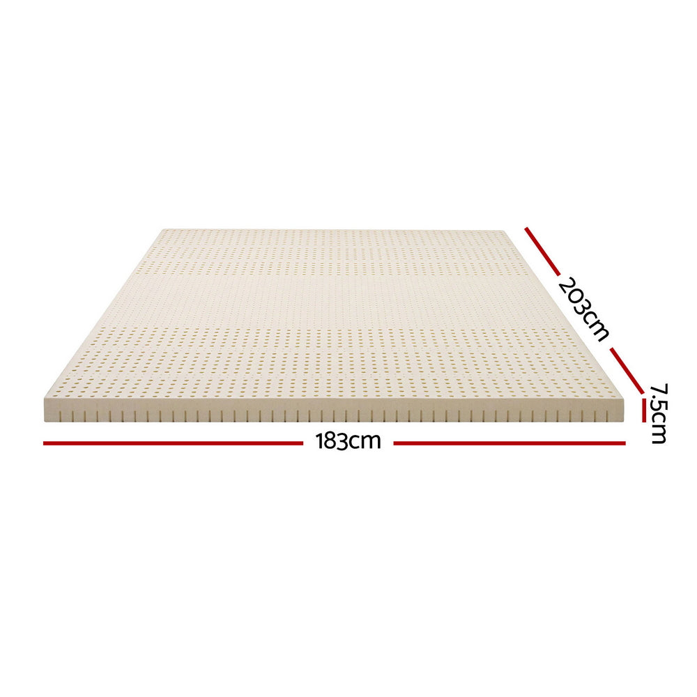 Halston Natural Latex Mattress Topper – White – King