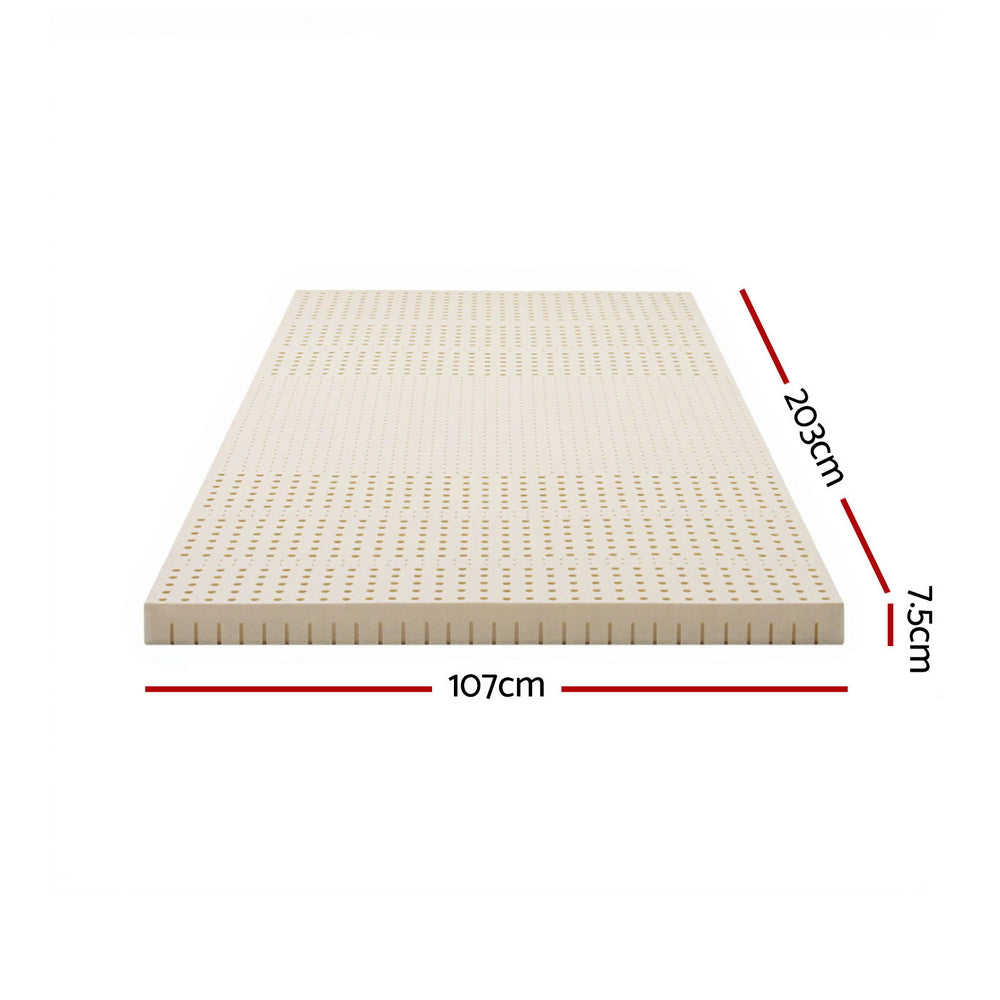 Halston Natural Latex Mattress Topper – White – King Single