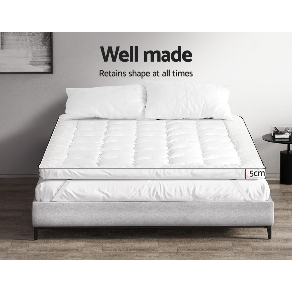 Callan Bamboo Mattress Topper – White – King Single