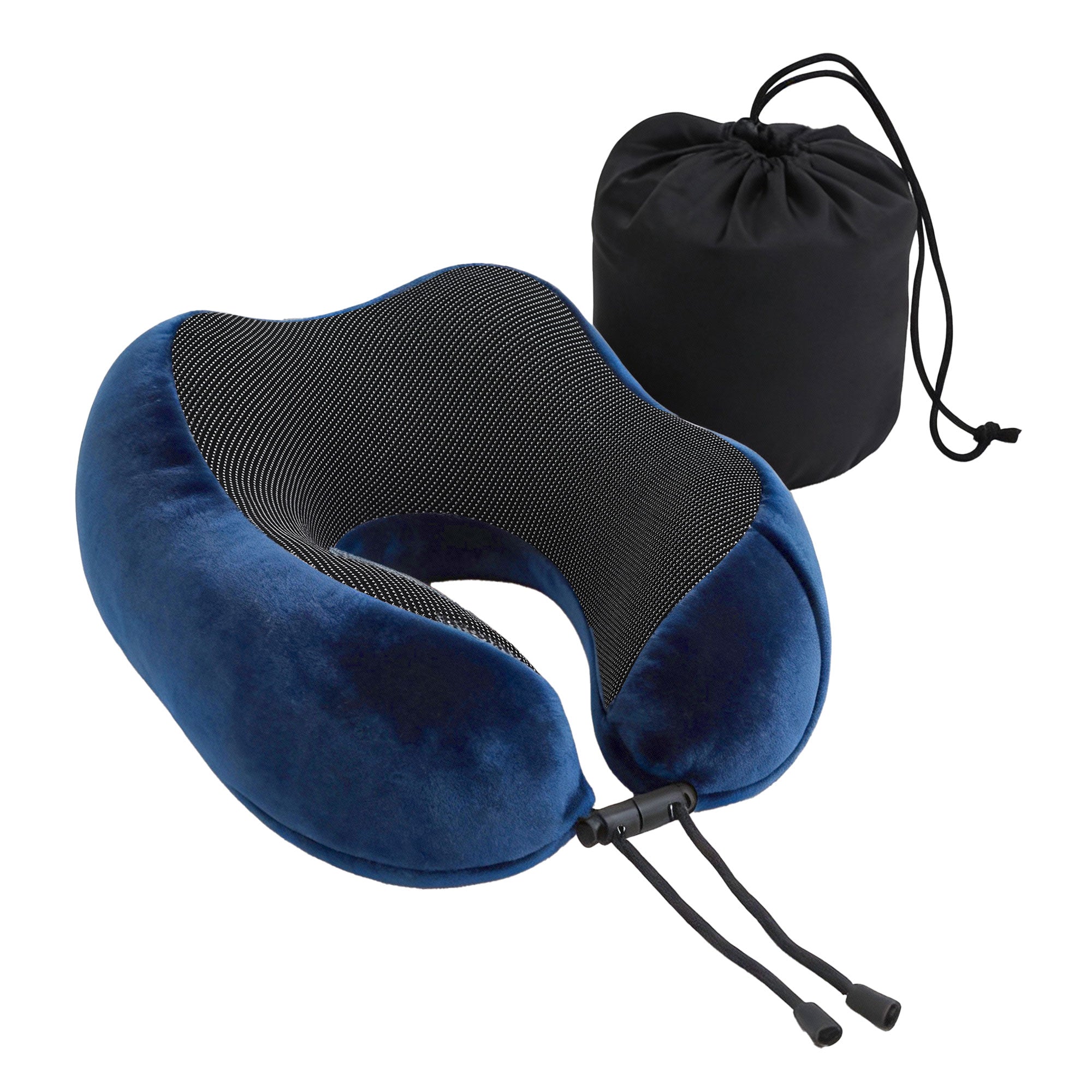 Travel Pillow for Airplanes Memory Foam Neck Pillows for Traveling, Soft & Washable Cover with Storage Bag, Portable Plane Accessories for Airplanes Offices Cars, Blue