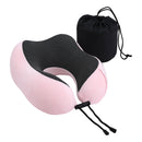 Travel Pillow for Airplanes Memory Foam Neck Pillows for Traveling, Soft & Washable Cover with Storage Bag, Portable Plane Accessories for Airplanes Offices Cars, Pink