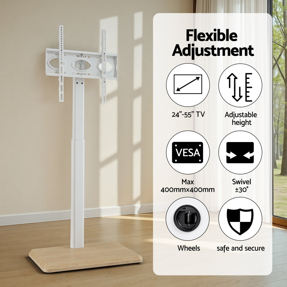 Nova TV Stand Floor Mount – White – 24-55 inch