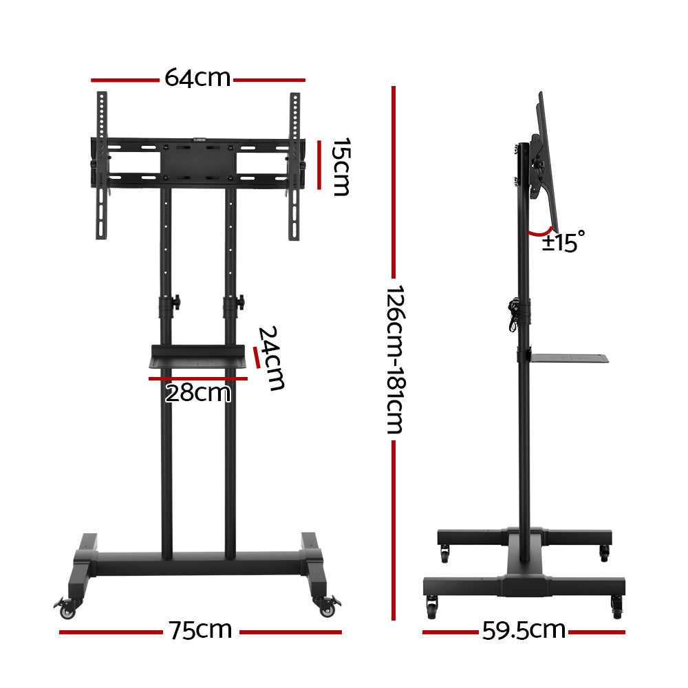 Nexus Mobile TV Stand with Height Adjustment – Black – 23-65 inch