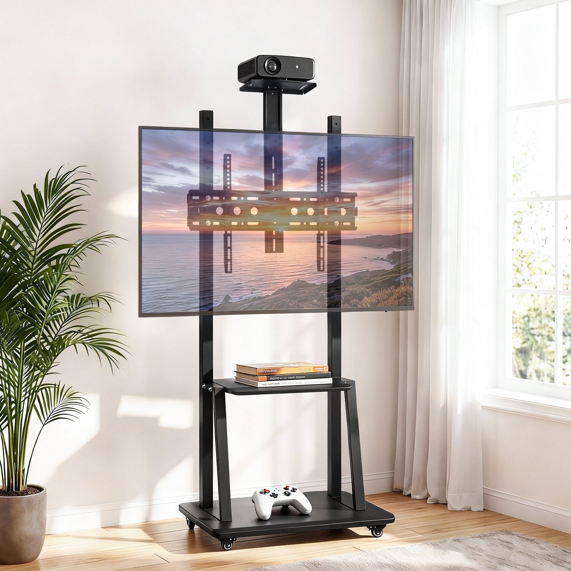 Atlas TV Stand 32 - 70" Universal Mobile Adjustable Height TV Stand with Wheels