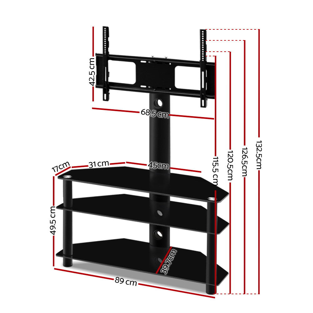 Atlas TV Floor Stand – Black – 32-60 Inch