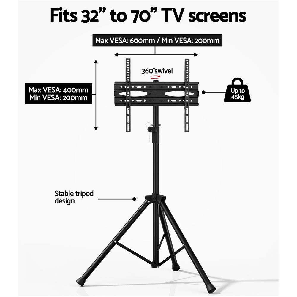 Rowan TV Stand Mount Tripod for 32-70 inch – Black – Universal