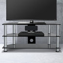Cove TV Stand 3 Tiers Storage Shelf Rack Tempered Glass Entertainment Unit