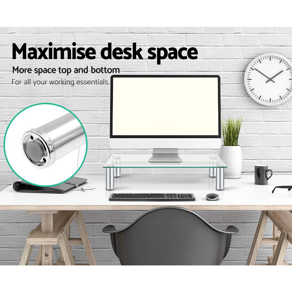 Alderon Monitor Stand – Clear – 60 cm
