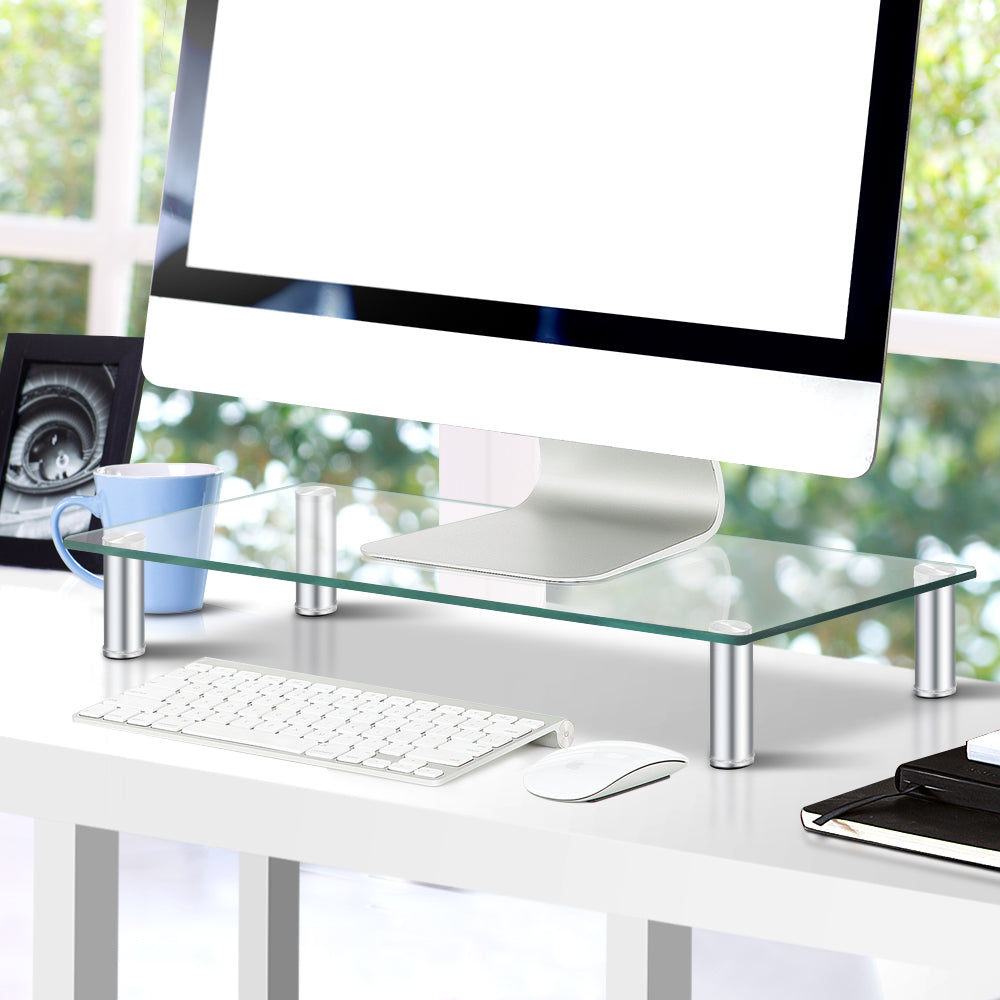 Alderon Monitor Stand – Clear – 60 cm