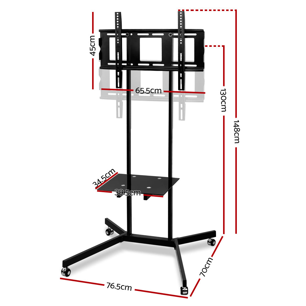 Valiant Mobile TV Stand Cart – Black – 32-65 inch