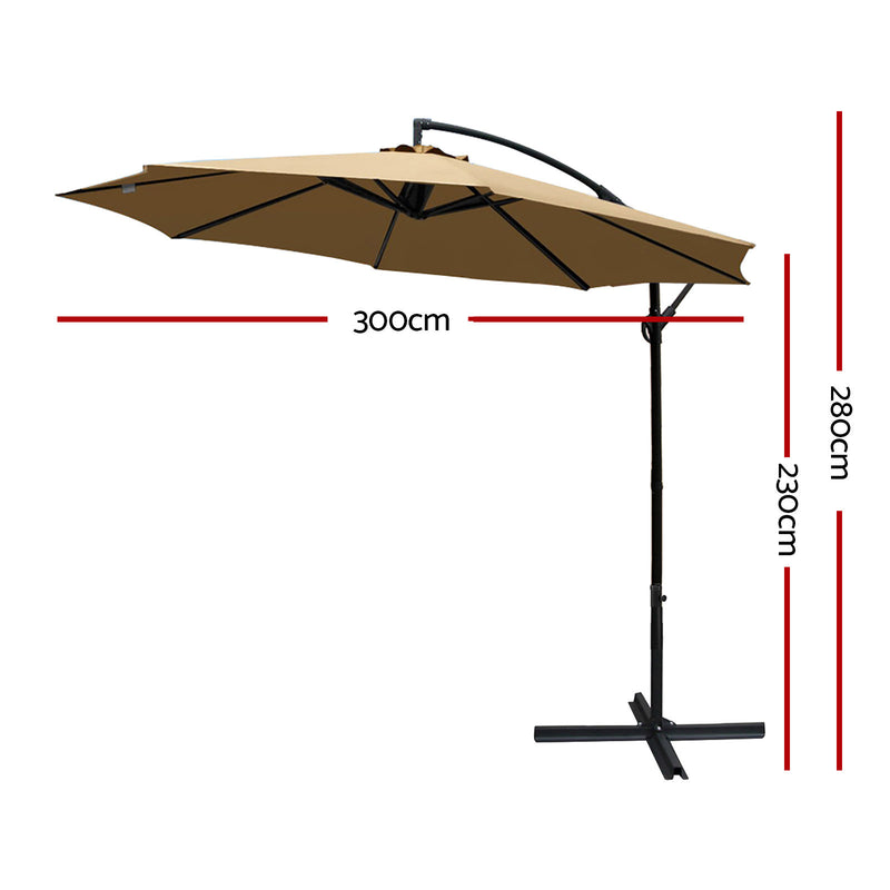 3m Outdoor Umbrella - Beige