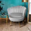 Velvet Armchair - Grey