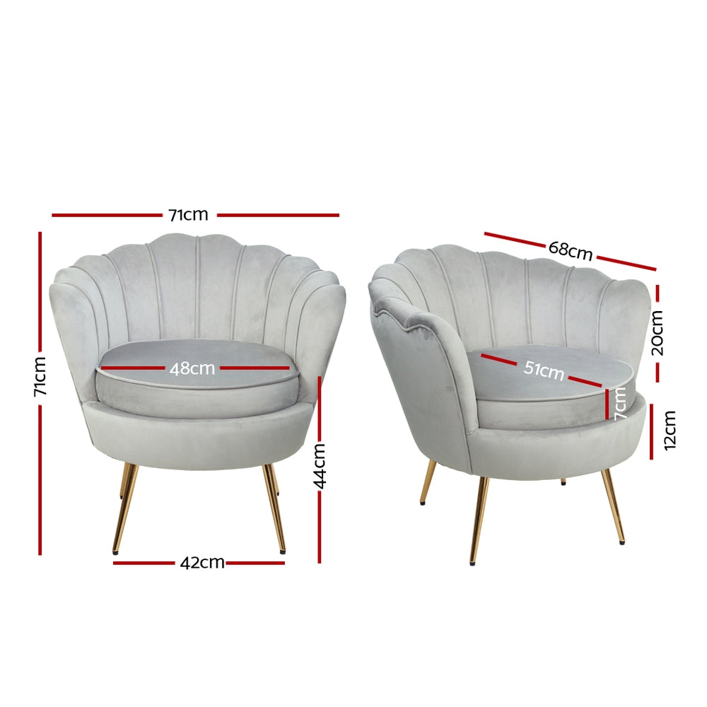 Preston Velvet Armchair – Grey