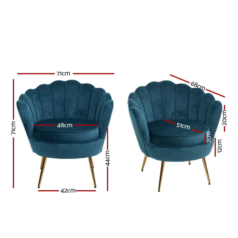 Velvet Armchair – Blue
