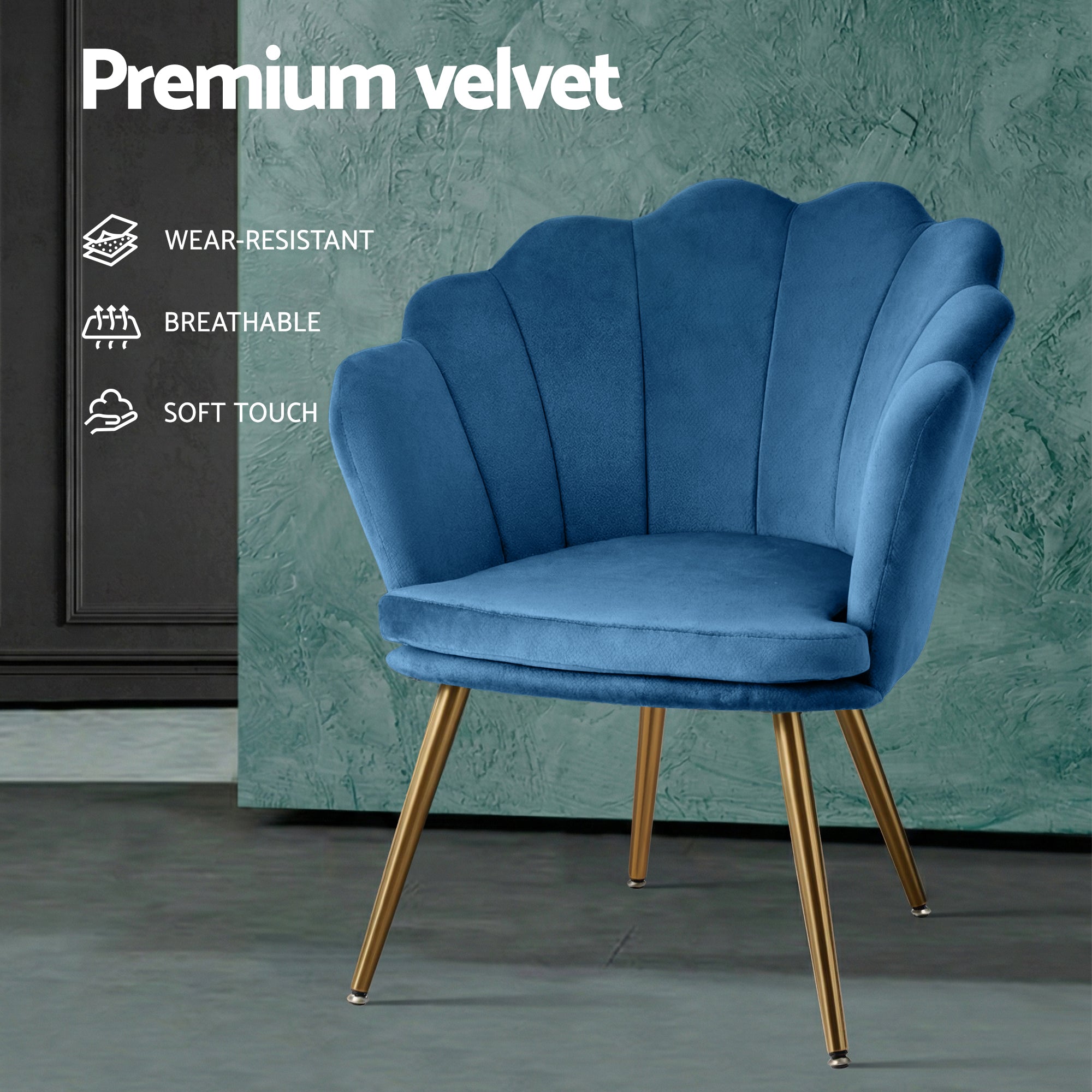 Serano Velvet Armchair – Blue