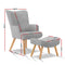 Light Grey Armchair & Ottoman Set – Minimalist Style