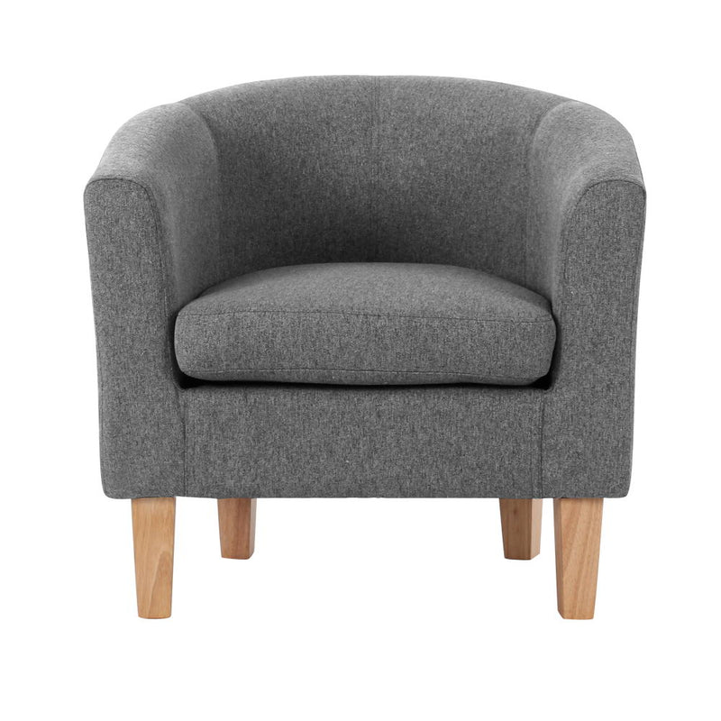 Abby Fabric Armchair - Grey